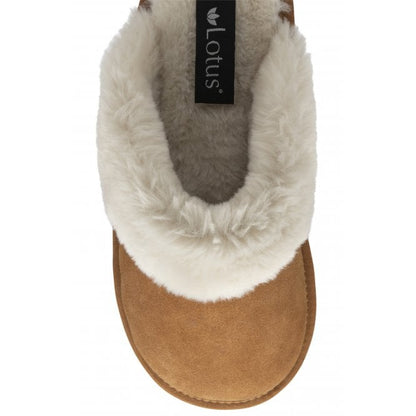  Tan Suede Cressida Mule Slippers | Lotus