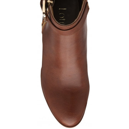  Tan Textile & Leopard-Print Monica Heeled Ankle Boots | Lotus