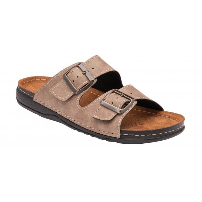  Taupe George Mule Sandals | Lotus 