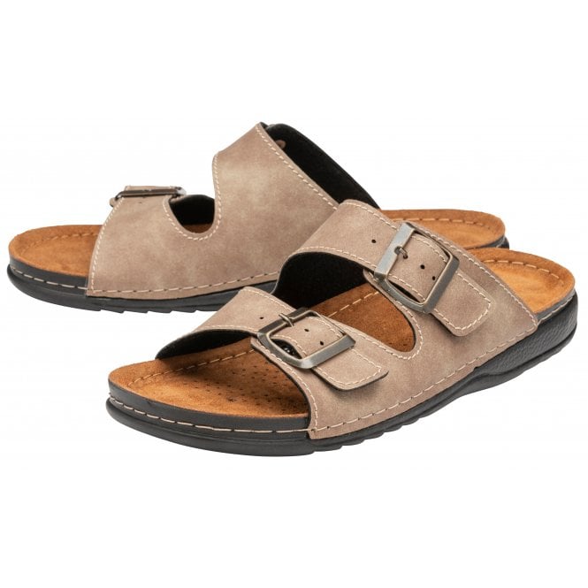  Taupe George Mule Sandals | Lotus 