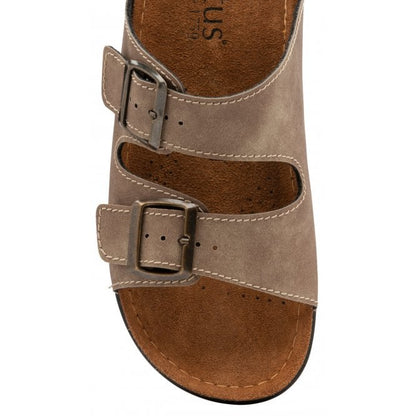  Taupe George Mule Sandals | Lotus 