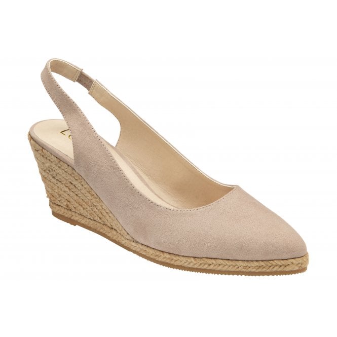  Taupe Microfibre Gigi Wedge Espadrilles | Lotus