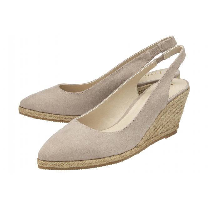  Taupe Microfibre Gigi Wedge Espadrilles | Lotus