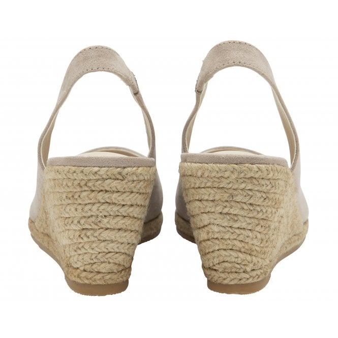  Taupe Microfibre Gigi Wedge Espadrilles | Lotus