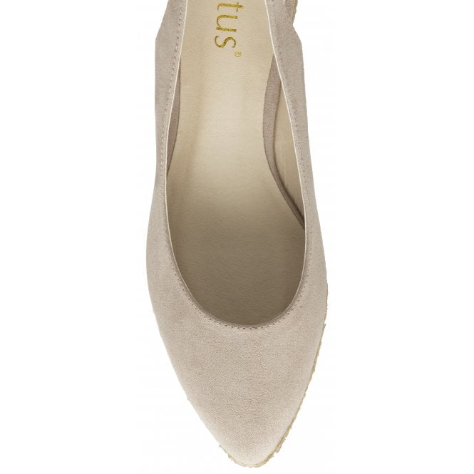  Taupe Microfibre Gigi Wedge Espadrilles | Lotus