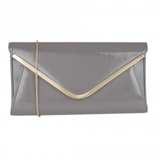  Taupe Patent Sommerton Clutch Bag | Lotus