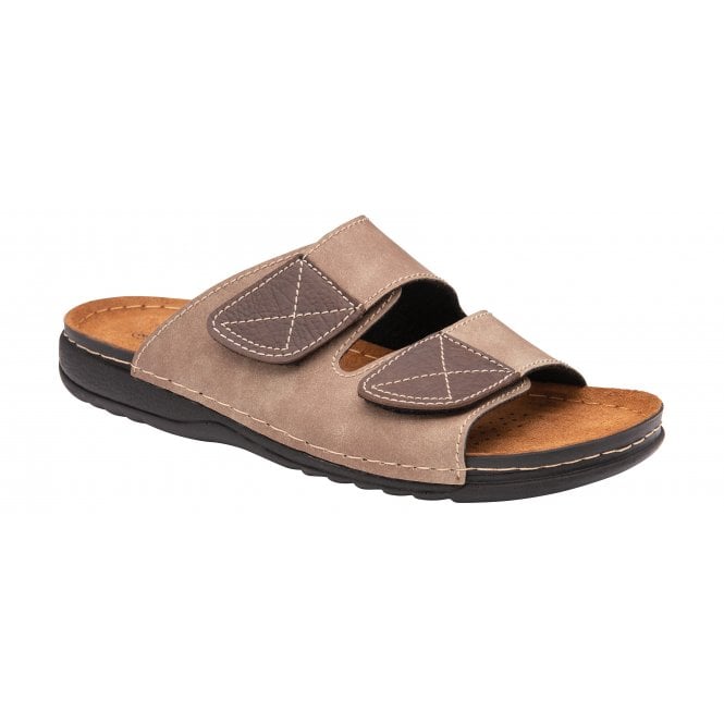  Taupe Textile Jeff Sandals | Lotus 