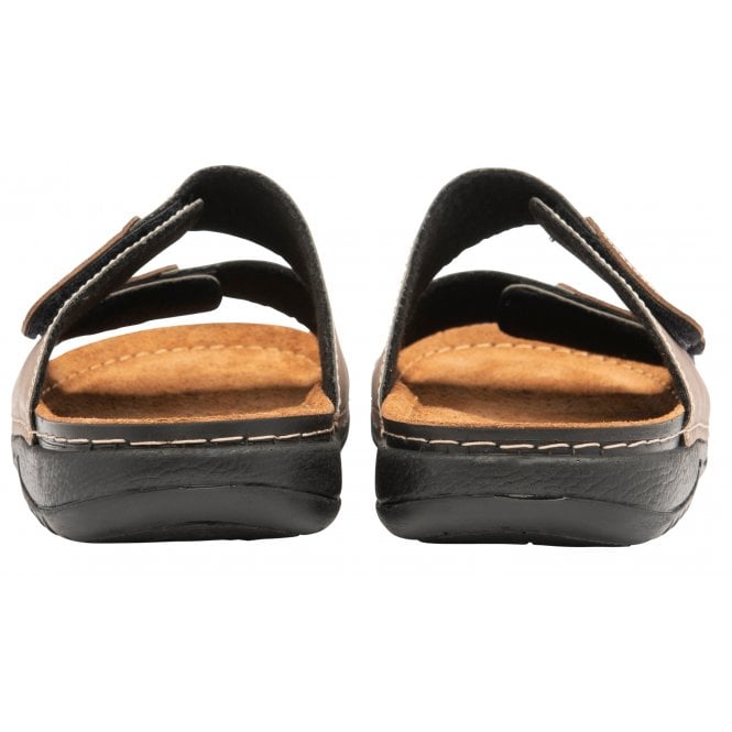  Taupe Textile Jeff Sandals | Lotus 