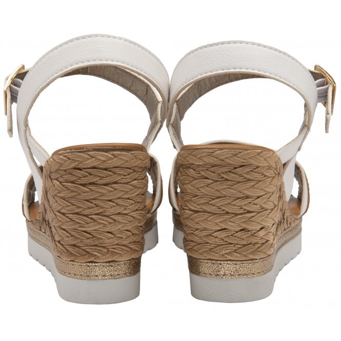  White Carina Open-Toe Wedge Sandals | Lotus
