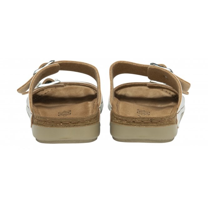  White Cortona Open-Toe Mule Sandals | Lotus