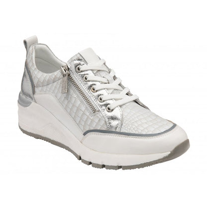  White Croc-Print Leather Sanford Casual Trainers | Stressless By Lotus