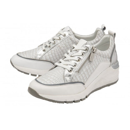  White Croc-Print Leather Sanford Casual Trainers | Stressless By Lotus