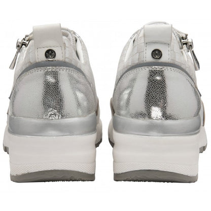  White Croc-Print Leather Sanford Casual Trainers | Stressless By Lotus