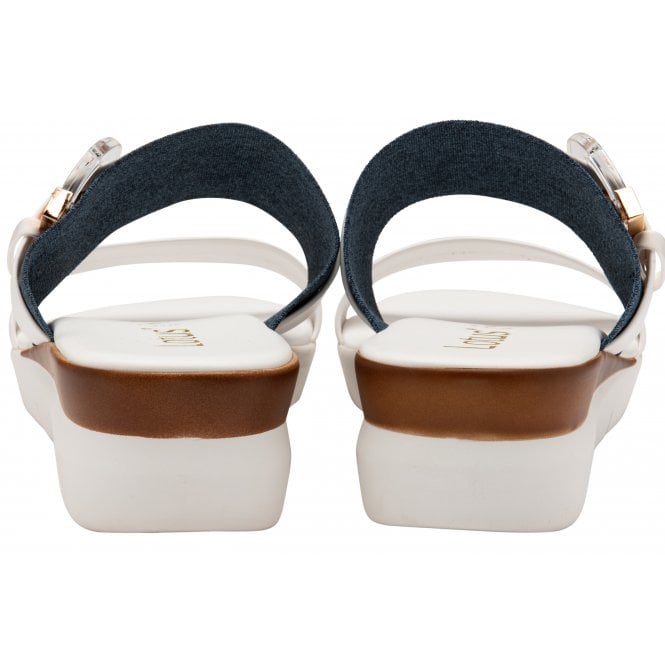  White & Denim Giovanna Mule Sandals | Lotus