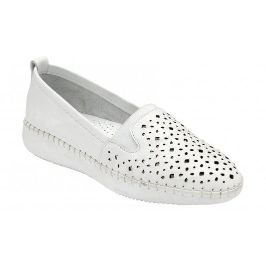  White Leather Francesca Slip-On Shoes | Lotus