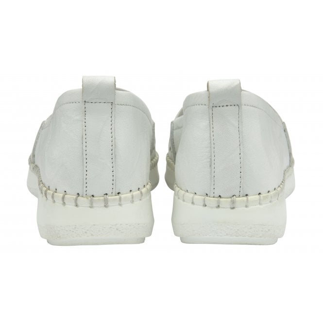  White Leather Francesca Slip-On Shoes | Lotus