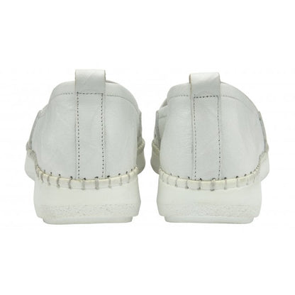  White Leather Francesca Slip-On Shoes | Lotus