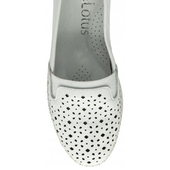  White Leather Francesca Slip-On Shoes | Lotus