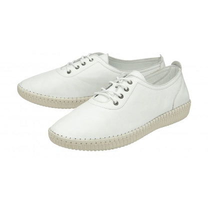  White Leather Juliana Lace-Up Shoes | Lotus