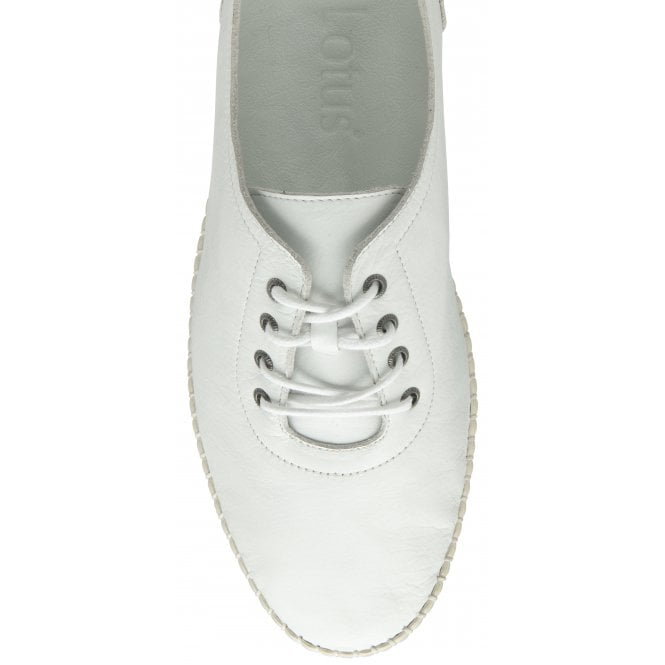  White Leather Juliana Lace-Up Shoes | Lotus