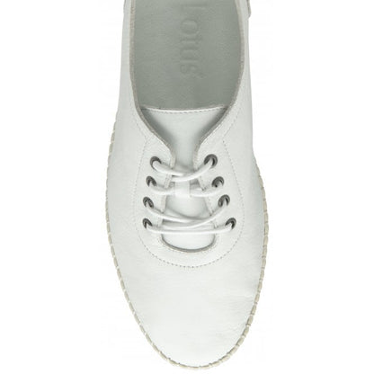  White Leather Juliana Lace-Up Shoes | Lotus