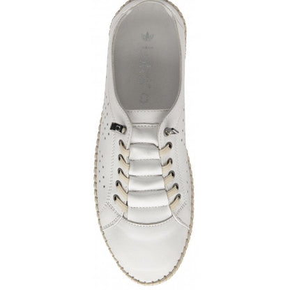  White Leather Kamari Casual Shoes | Lotus