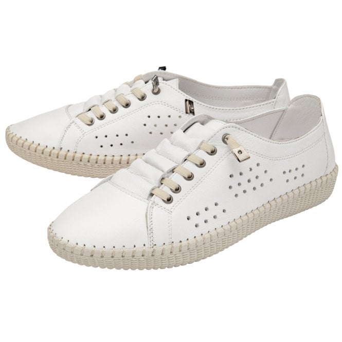  White Leather Kamari Casual Shoes | Lotus