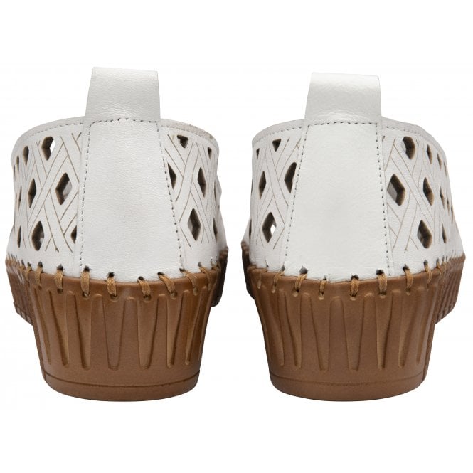  White Leather Karson Slip-On Shoes | Lotus