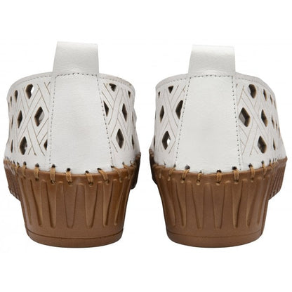  White Leather Karson Slip-On Shoes | Lotus