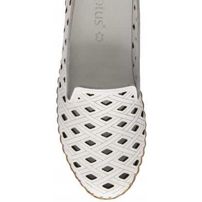 White Leather Karson Slip-On Shoes | Lotus