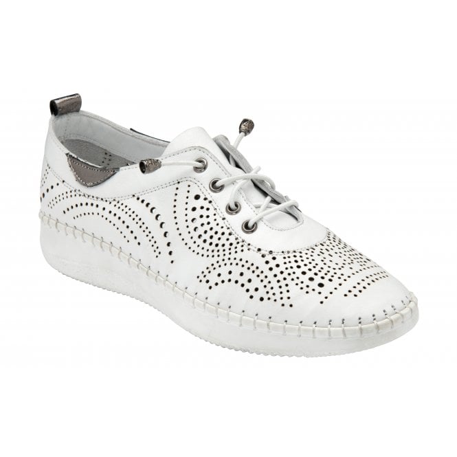  White Leather Katya Casual Shoes | Lotus