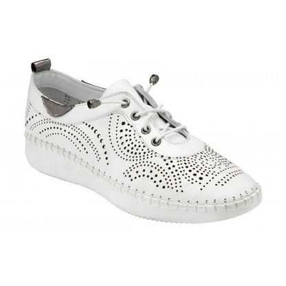  White Leather Katya Casual Shoes | Lotus