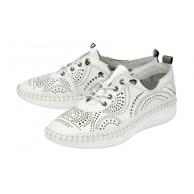  White Leather Katya Casual Shoes | Lotus