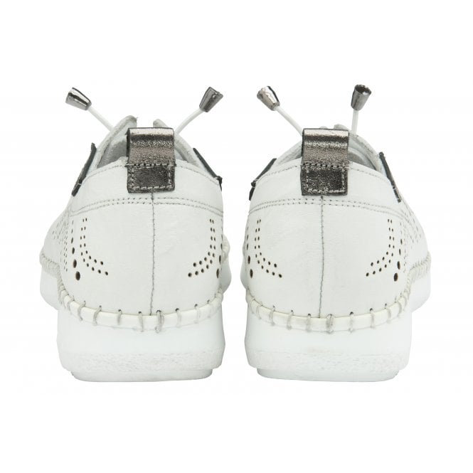  White Leather Katya Casual Shoes | Lotus