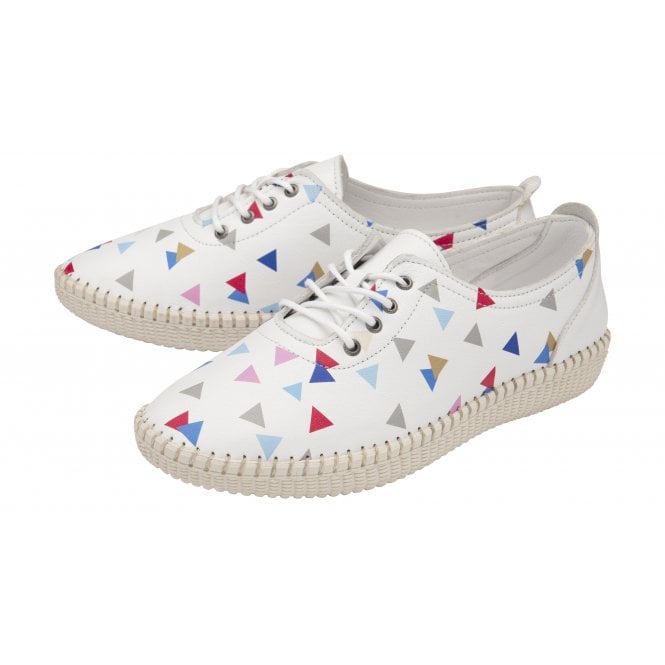  White Leather Kay Lace-Up Shoes | Lotus