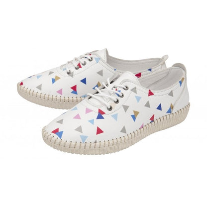  White Leather Kay Lace-Up Shoes | Lotus