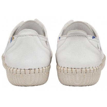  White Leather Kay Lace-Up Shoes | Lotus