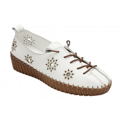  White Leather Kristen Slip-On Shoes | Lotus