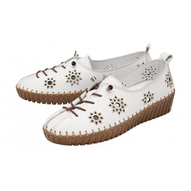  White Leather Kristen Slip-On Shoes | Lotus