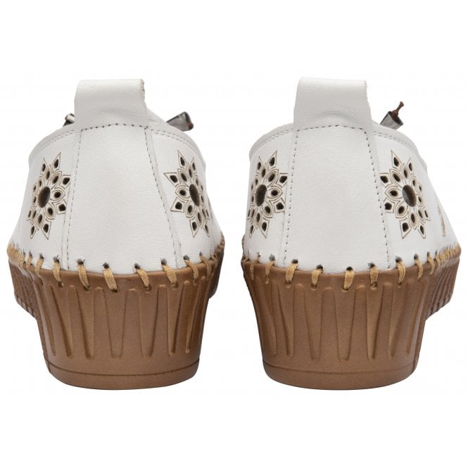  White Leather Kristen Slip-On Shoes | Lotus