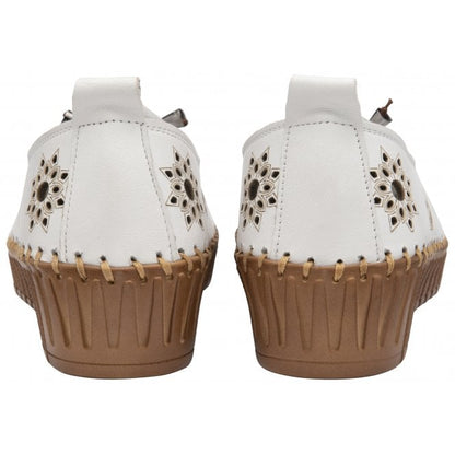  White Leather Kristen Slip-On Shoes | Lotus