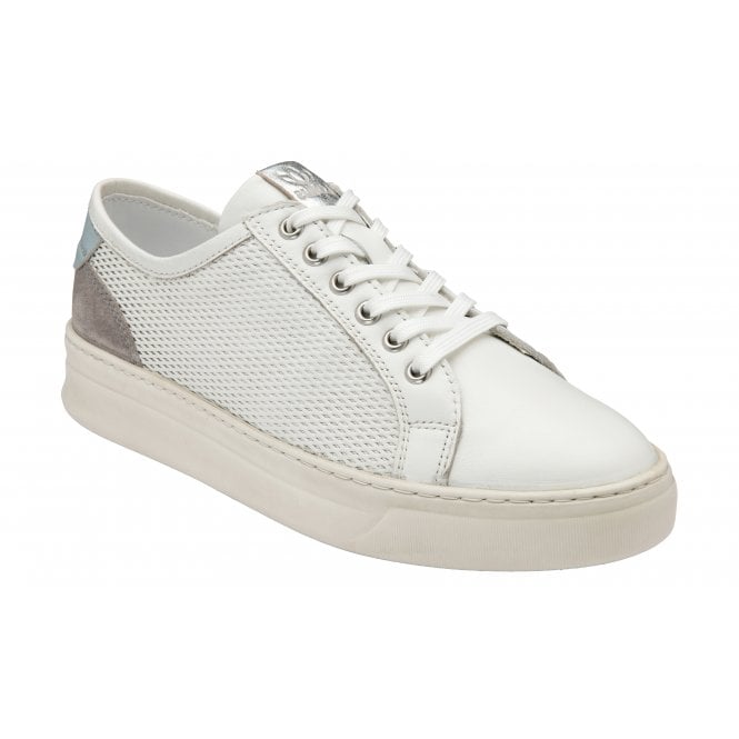  White Leather Sylvia Lace-Up Trainers | Stressless By Lotus
