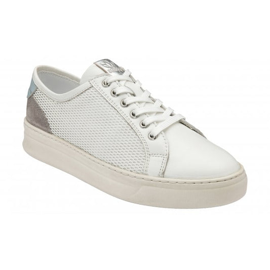  White Leather Sylvia Lace-Up Trainers | Stressless By Lotus