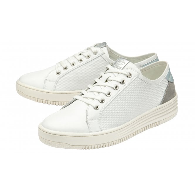  White Leather Sylvia Lace-Up Trainers | Stressless By Lotus