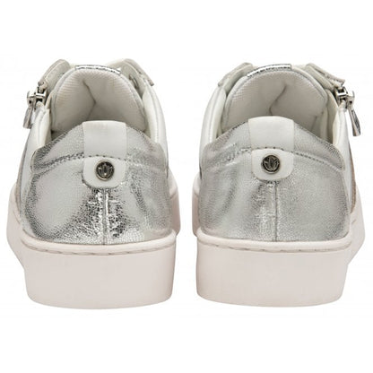  White & Leopard-Print Leather Sahara Zip-Up Trainers | Stressless By Lotus