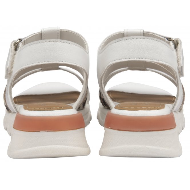  White & Leopard-Print Leather Shiloh Open-Toe Sandals | Stressless By Lotus