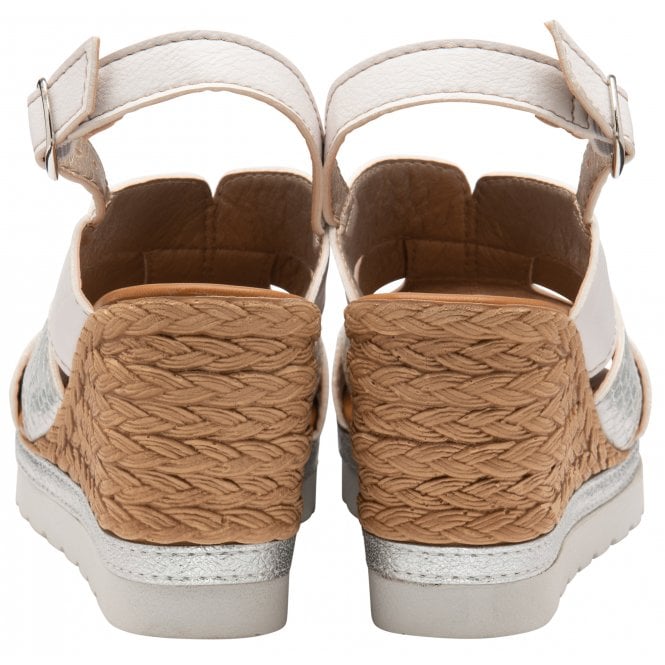  White Luisa Slingback Wedge Sandals | Lotus