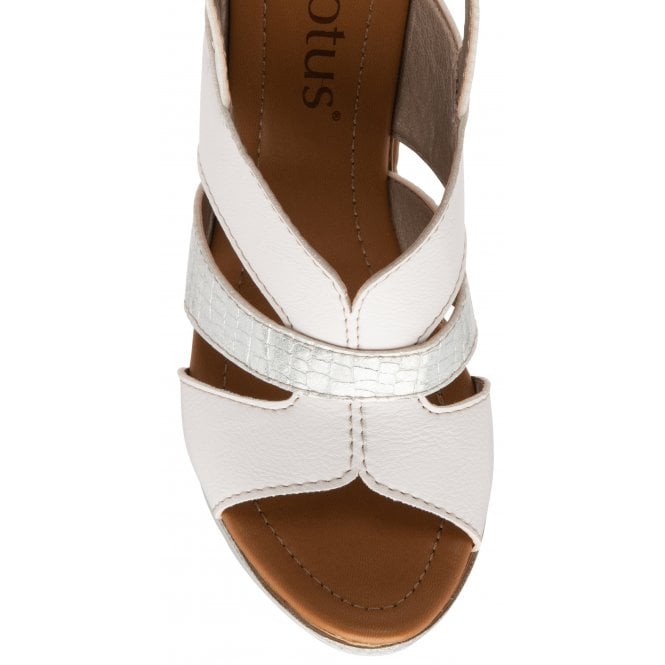  White Luisa Slingback Wedge Sandals | Lotus