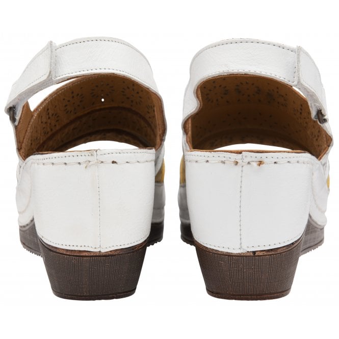  White Multi-Leather Neylan Wedge Sandals | Lotus