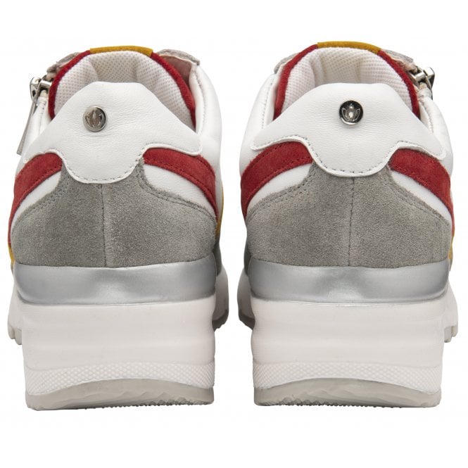  White Multi-Leather Suzuka Zip-Up Casual Trainers | Stressless By Lotus